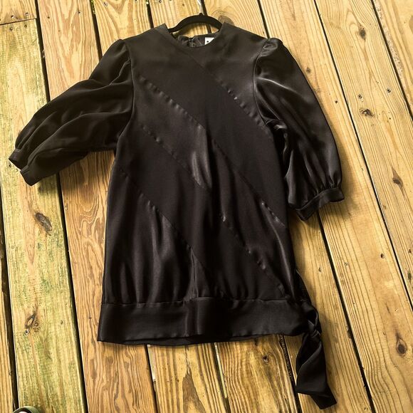 Vintage 1960s Marty Gutmacher Black Mini Sheath Dress - Bow Accent - Size S/M - Picture 1 of 10